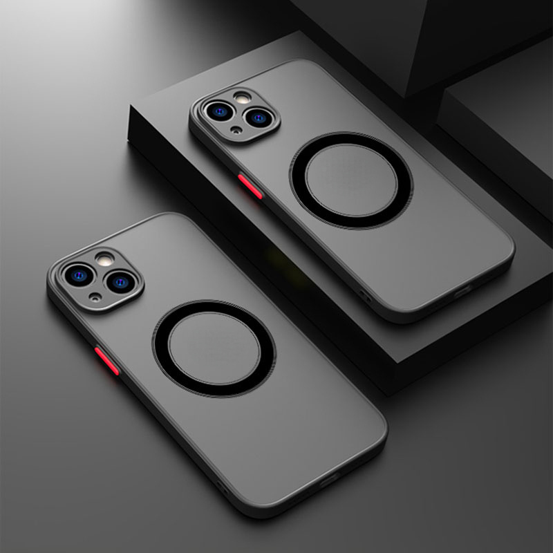 Phone Case: Luxury Matte Armor Magnetic For Magsafe Wireless Charge Case For Iphone 16 15 14 13 11 12 Pro Max Plus Xs Max Xr X Cover