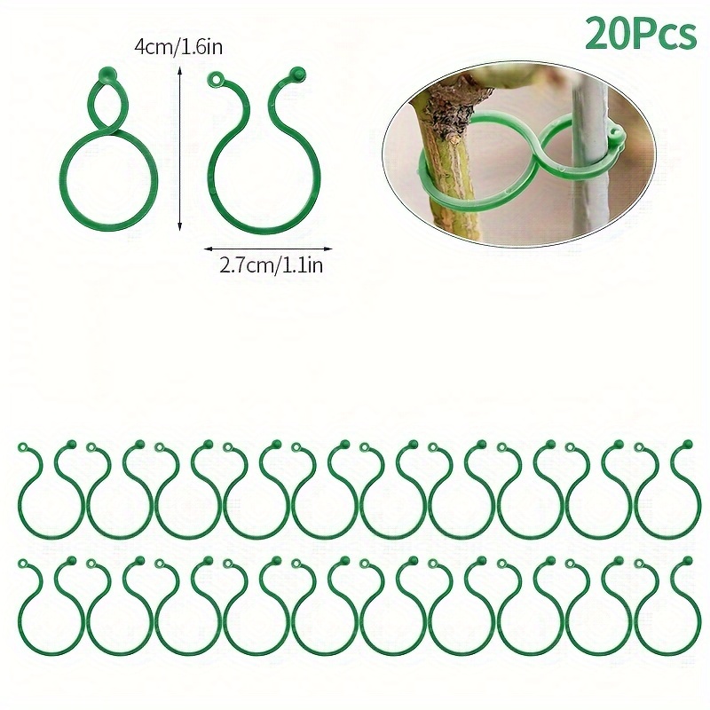 20pcs Of Plastic Clips For Securing Garden Vines, Designed To Hold And Support Tomato Plants