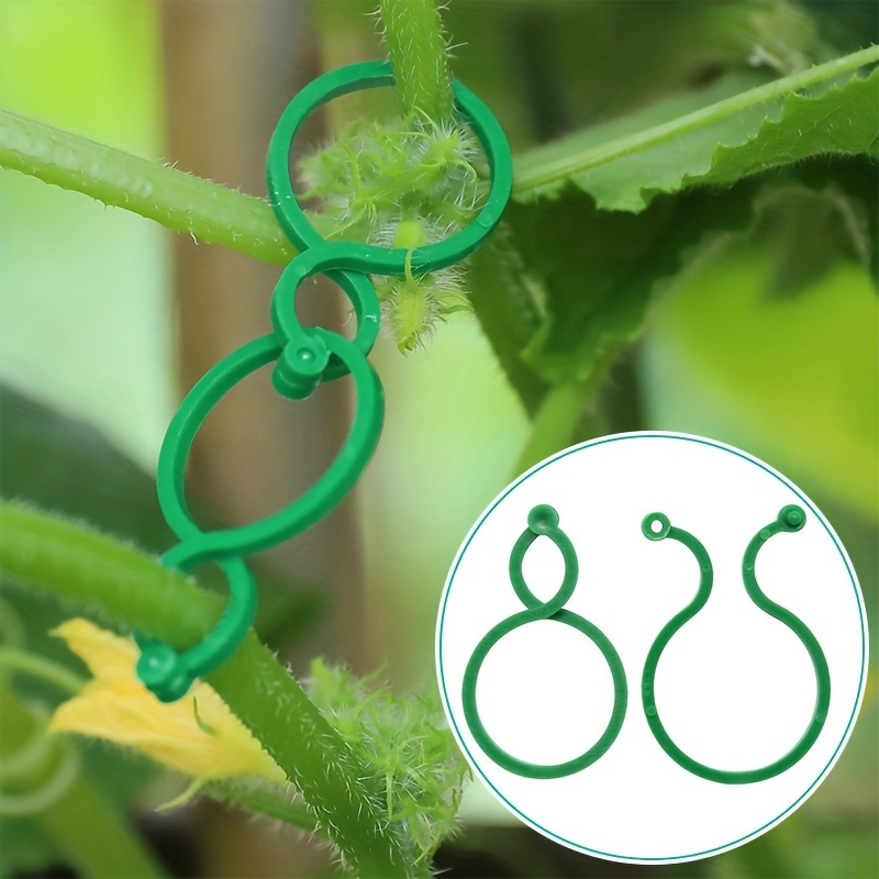 20pcs Plastic Garden Vine Strapping Clips Tie Plant Bundled Buckle Ring Holder Garden Tomato Plants Stand Support Tool