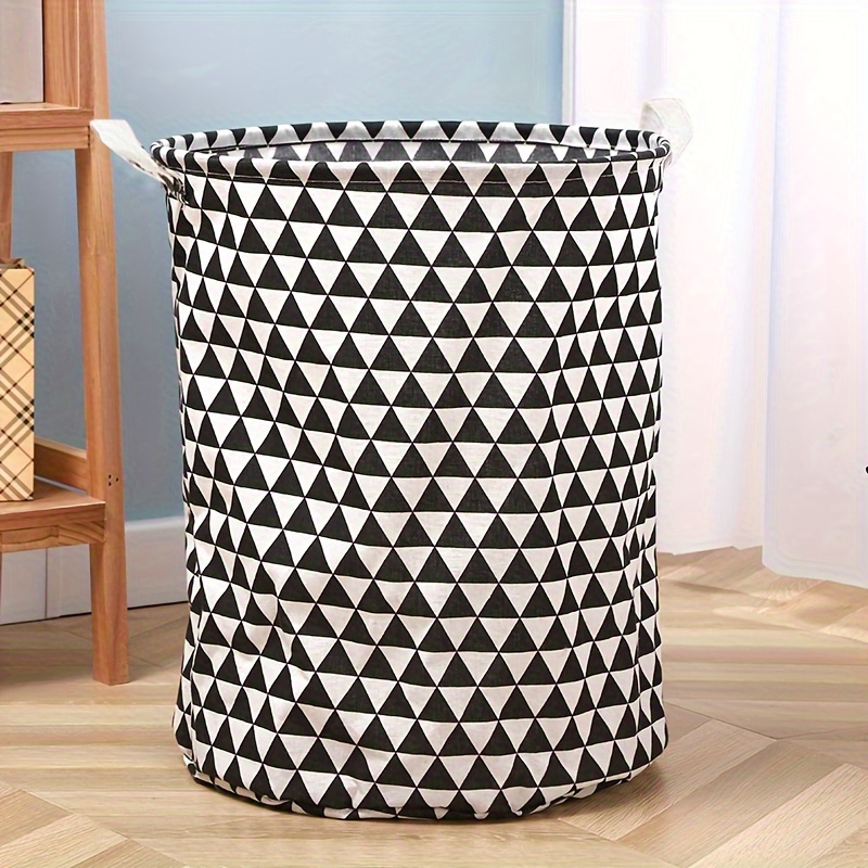 

Large Storage Basket, Large Canvas Waterproof Coated Finishing Bin, Clothes Laundry Basket For Home Bedroom