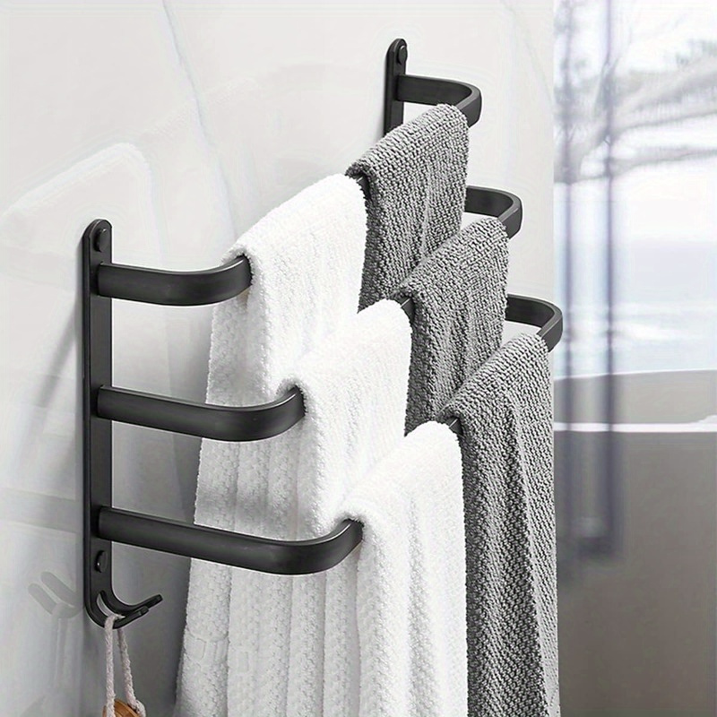 Towel Bars Triple Towel Hanger Aluminum Towel Holder 3 tier - Temu