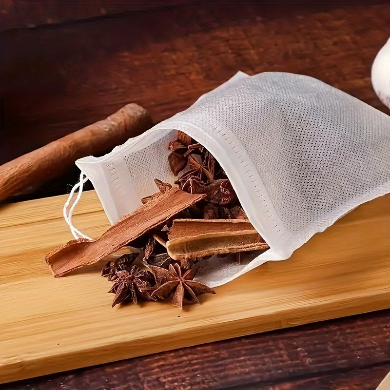 100pcs Disposable Tea Bags With String And Heal Seal - Non-woven Fabric Spice Filters For Tea Infuser - Convenient And Mess-free Brewing