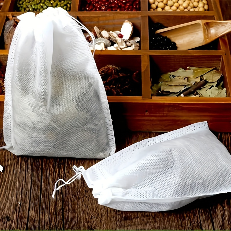 100pcs Disposable Tea Bags With String And Heal Seal - Non-woven Fabric Spice Filters For Tea Infuser - Convenient And Mess-free Brewing