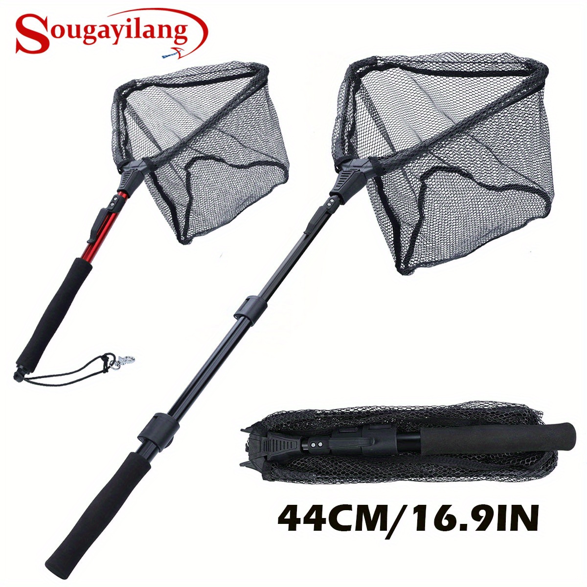 Fishing Landing Net With Telescoping Pole Handle Fishing Net Freshwater For  Kids