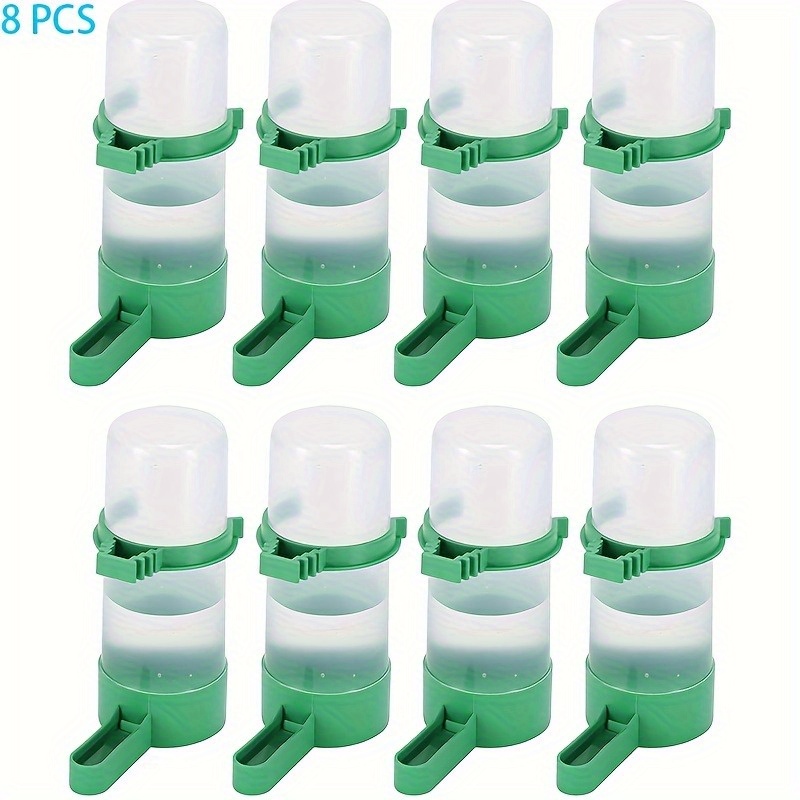 

8pcs Durable Plastic Bird Feeder And Waterer With Easy-to-use Clips, Perfect For Sparrows, Parrots, Budgies, Cockatiels
