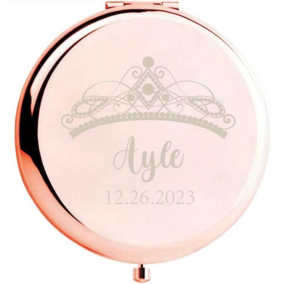 

1pc, Unique Name Innovative Four-color Crown Reflective Compact Pocket Makeup Folding Mirror Graduation Gift Sister Surprise Dormitory Party Essential Birthday Surprise Memorable Keepsake