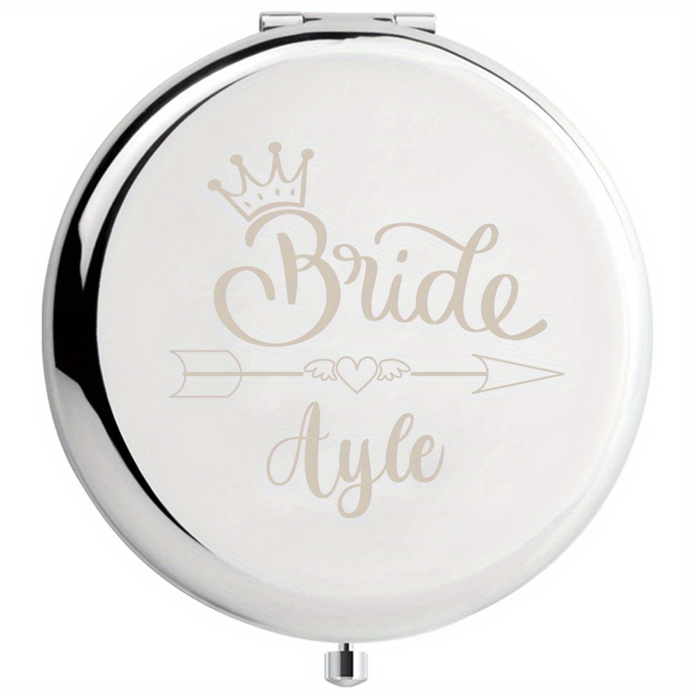 

1pc, Unique Name Innovative Four-color Bride Personality Mirror Compact Pocket Makeup Folding Mirror Wedding Gift Sister Gift Party Gift Birthday Gift Souvenir Gift