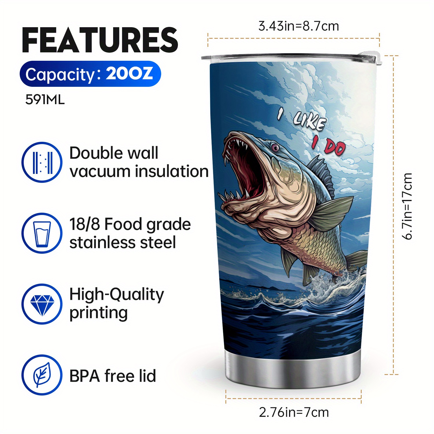 Shark Fishing Travel Mug Coffee Travel Mug Don't Be Jealous - Temu