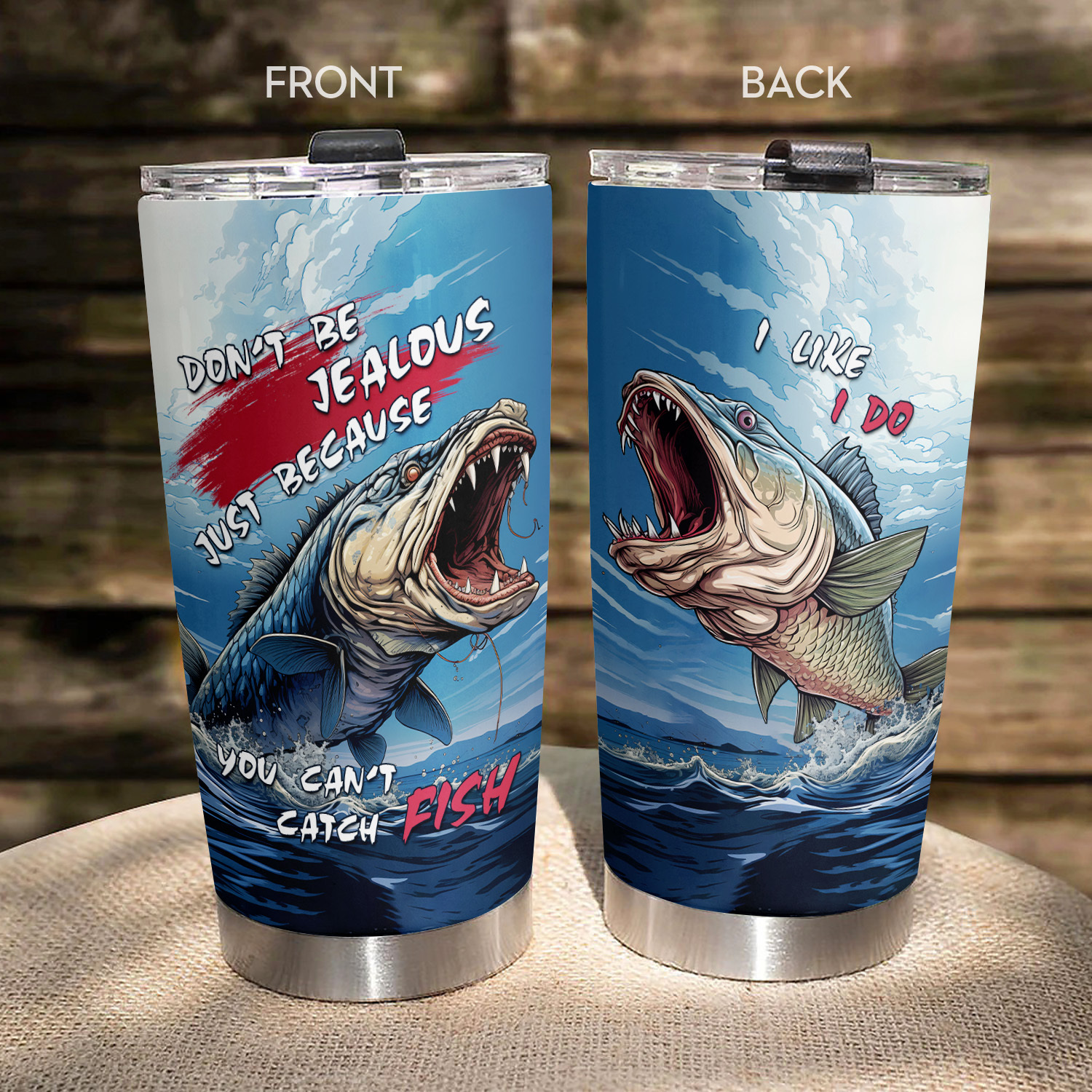 Bass Fish Tumbler Personalized Fishing Gifts, Bass Fishing Tumbler,  Personalized Fishing Gifts, Largemouth Bass Stained Glass Fish Tumbler 