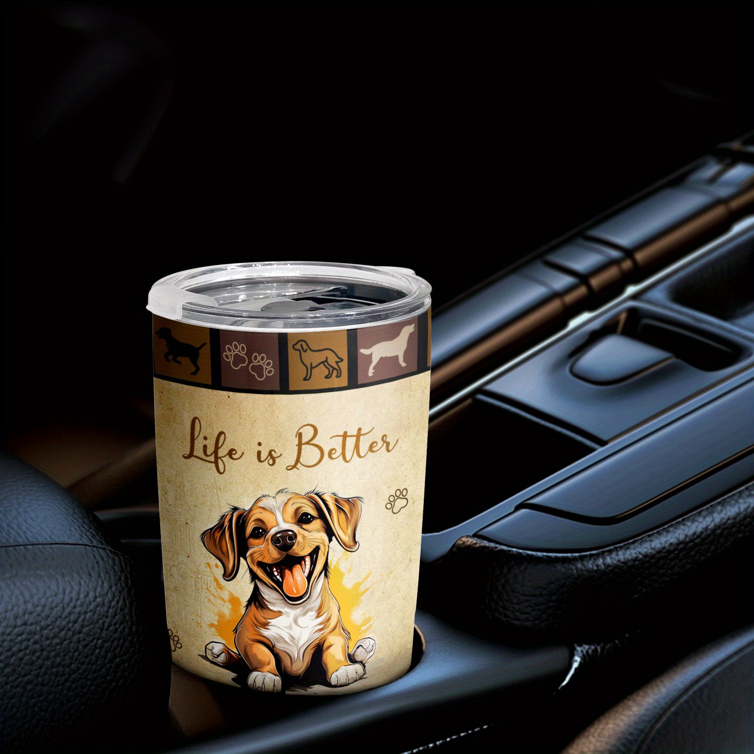 

1pc Steel Cup Motivational Dog Printed Mug 20oz For Dog