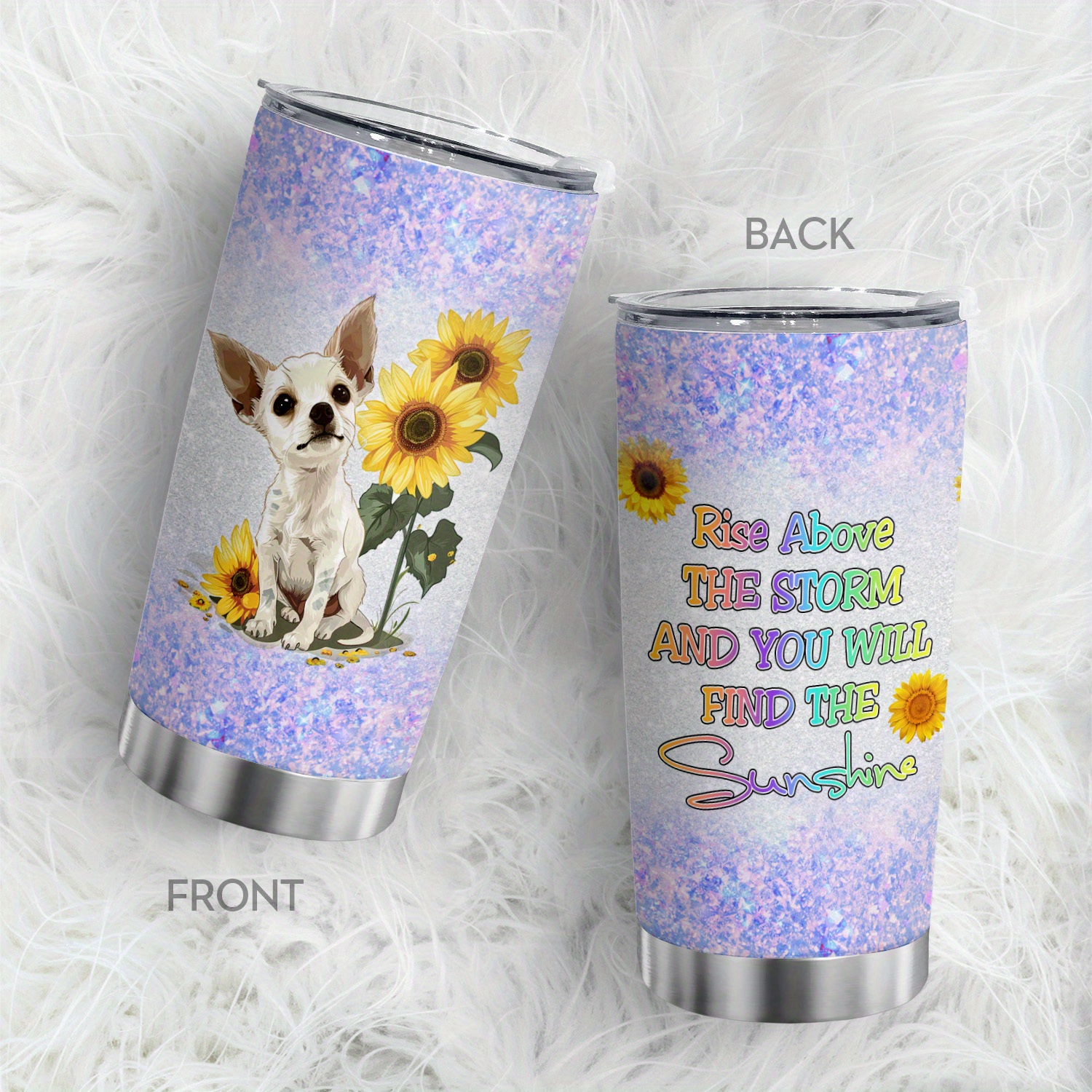 

1pc 20oz Tumbler Dog Gifts Travel Mug Coffee Lovers Gift Coffee Vacuum You Will Find The Sunshine Tumbler Sunflower Pattern Cup Insulated Coffee Mug With Lid