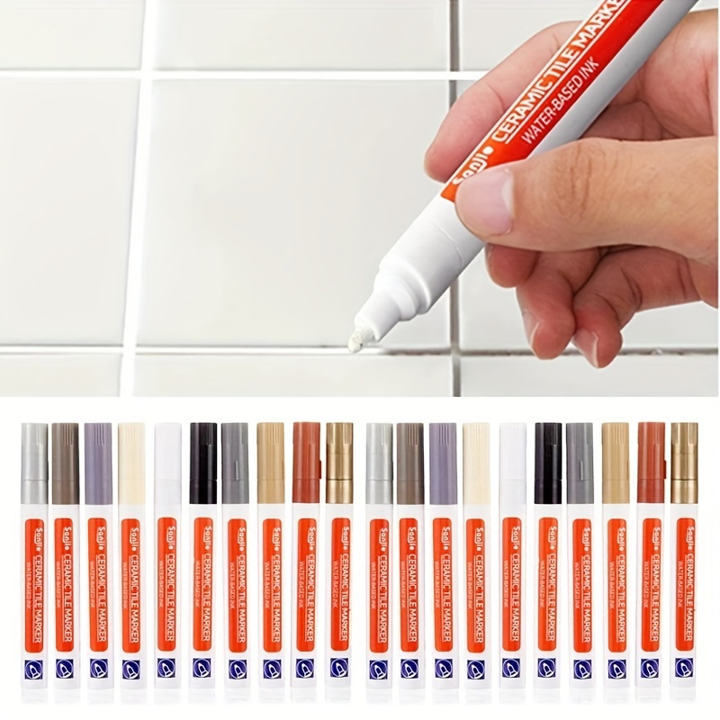 

2pcs/set Waterproof Tile Marker Grout Pen Wall Seam Pen For Tiles Floor Bathroom Decontamination Seam Repair Tools For Engineers & Contractors