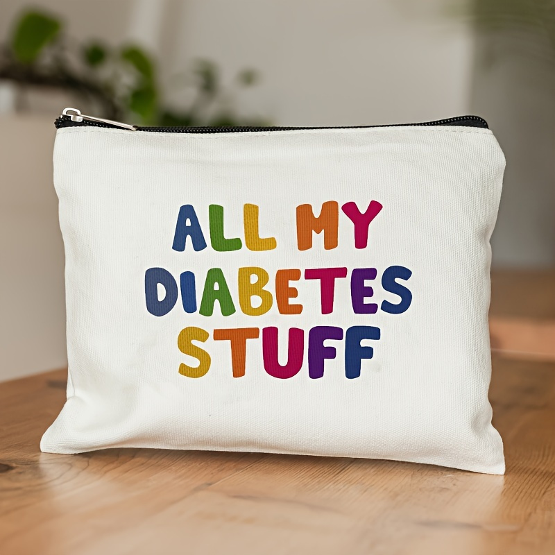 

Travel Cosmetic Bag, Funny Diabetic Supplies Bag, Gifts For Diabetic Patient Grandma Grandpa Mom Dad Sister Brother For Birthday Gifts