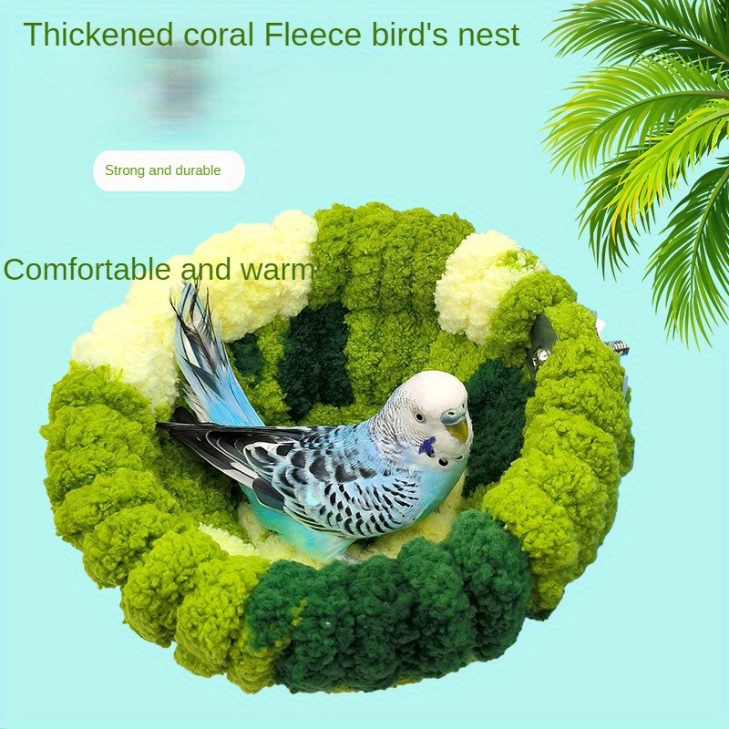 

1pc Parrot Plush Nest, Soft Velvet Parrot Hammock With Clamp Holder, Comfortable Bird's Nest, Suitable For Peony Budgerigar Black Phoenix Parrot, Small Birds