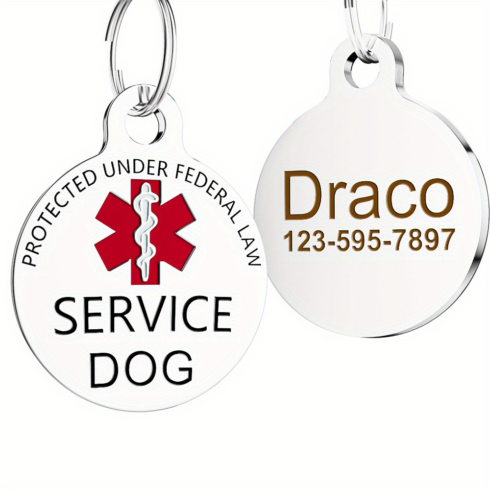 

Customized Image Pod Personalized Emotional Support Animal And Service Dog/cat Id Tag - Stainless Steel Engraved Tag For Therapy Pets