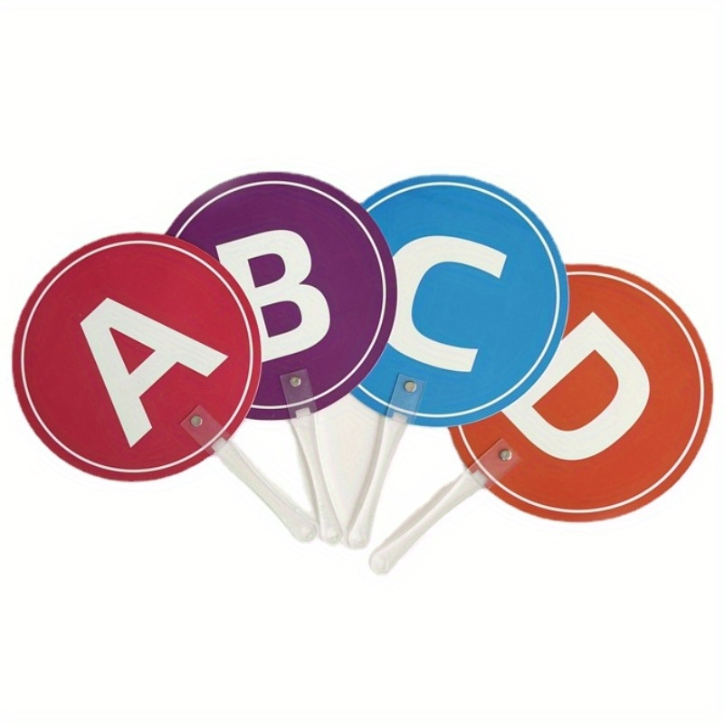 英語教育道具 教室用2個セットabc手持ち看板 教育的英語学習補助具 インタ ブな質問