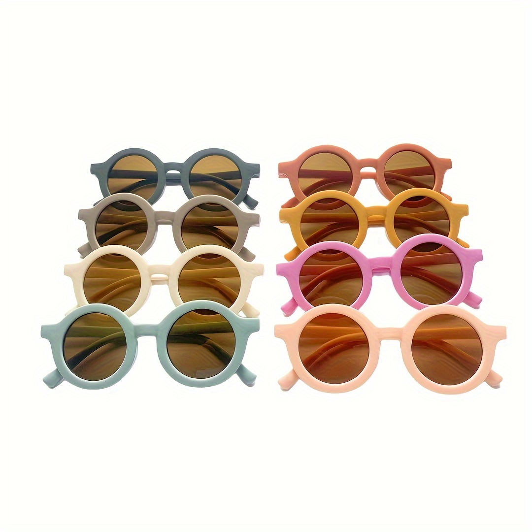 

8pairs, Sweet Cute Versatile Round Fashion Glasses, For Boys Girls Outdoor Sports Party Vacation Travel Supplies Photo Props