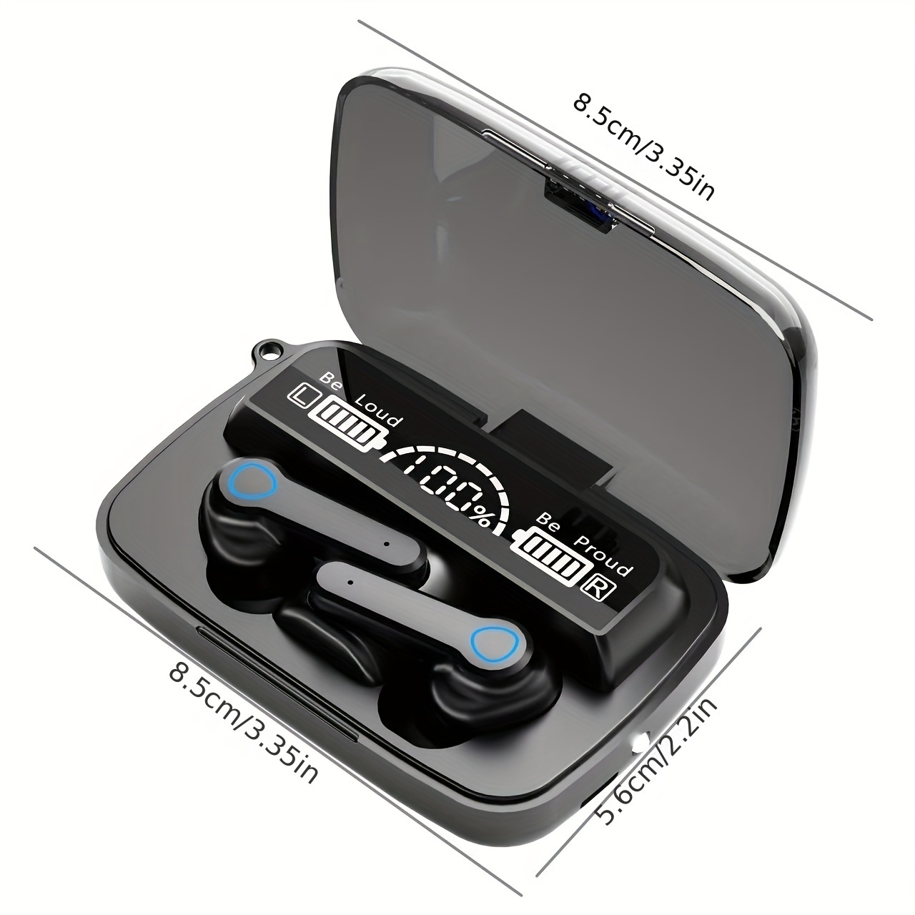 9D Stereo BT Kulaklıklar, TWS Kablosuz Kulaklık, Spor Kulaklık, Şarj Kutulu Gürültü Azaltma Kulak İçi Kulaklıklar_voghion.com
