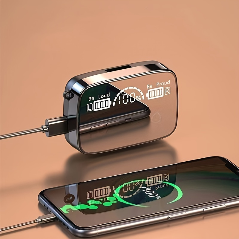 9D Stereo BT Kulaklıklar, TWS Kablosuz Kulaklık, Spor Kulaklık, Şarj Kutulu Gürültü Azaltma Kulak İçi Kulaklıklar_voghion.com