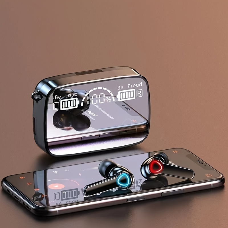 9D Stereo BT Kulaklıklar, TWS Kablosuz Kulaklık, Spor Kulaklık, Şarj Kutulu Gürültü Azaltma Kulak İçi Kulaklıklar_voghion.com