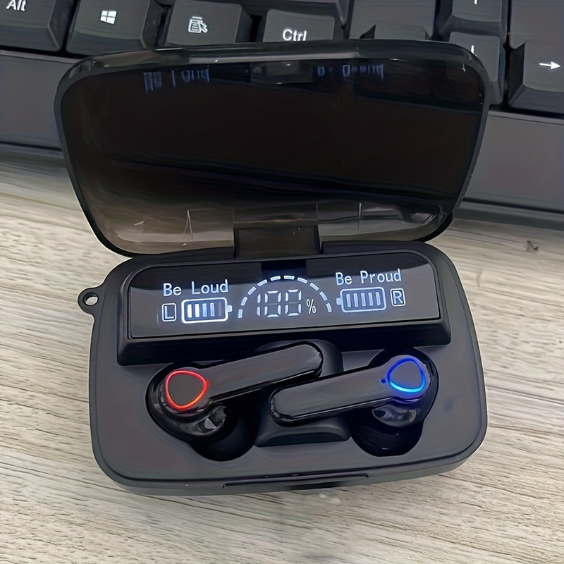 9D Stereo BT Kulaklıklar, TWS Kablosuz Kulaklık, Spor Kulaklık, Şarj Kutulu Gürültü Azaltma Kulak İçi Kulaklıklar_voghion.com
