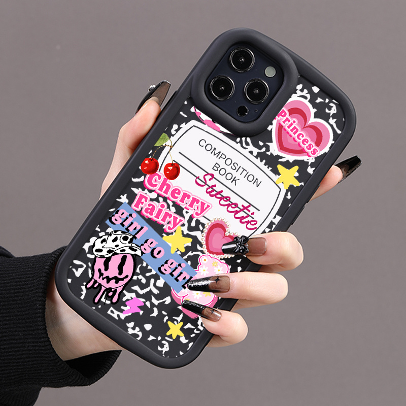 

Luxury Shockproof New Case Pink Series Pattern Phone Case For Iphone 15/14/13/12/11/xs/xr/x/8/7/se2/se3/plus/pro Max Shockproof Silicone Soft Case Collision Lens Protective Back Cover