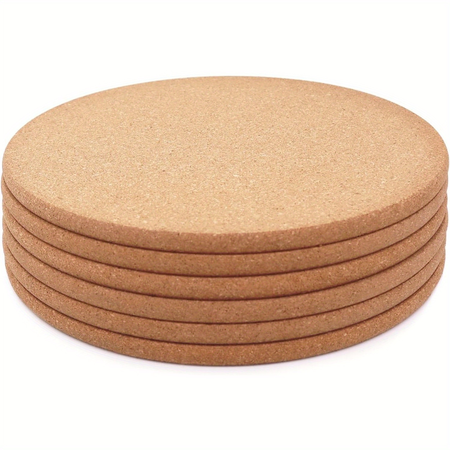 

6pcs/8pcs Cork Trivet, High Density Cork Coaster Set For Hot Dishes And Hot Pots, 8in Heat Resistant Multi-functional Cork Pad, Table Decor For Restaurants, Cafes