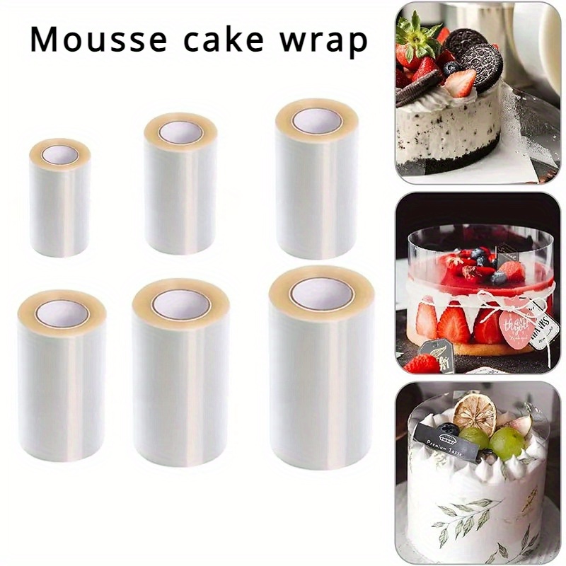 

8/10cm 10m Acetate Roll Cake Collar Transparent Mousse Cake Surround Film For Chocolate Mousse Cake Decoration For Shops