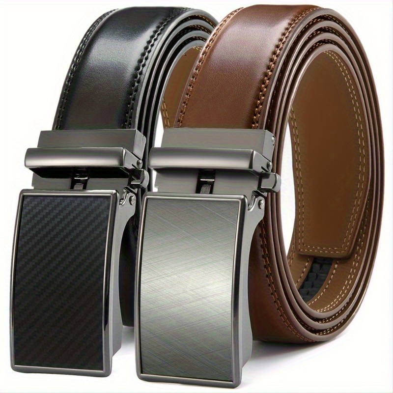 

Men Automatic Buckle Genuine Leather Cowhide Belts, Leisure Fashion Pants Belts, Men Waistband, With Gift Box