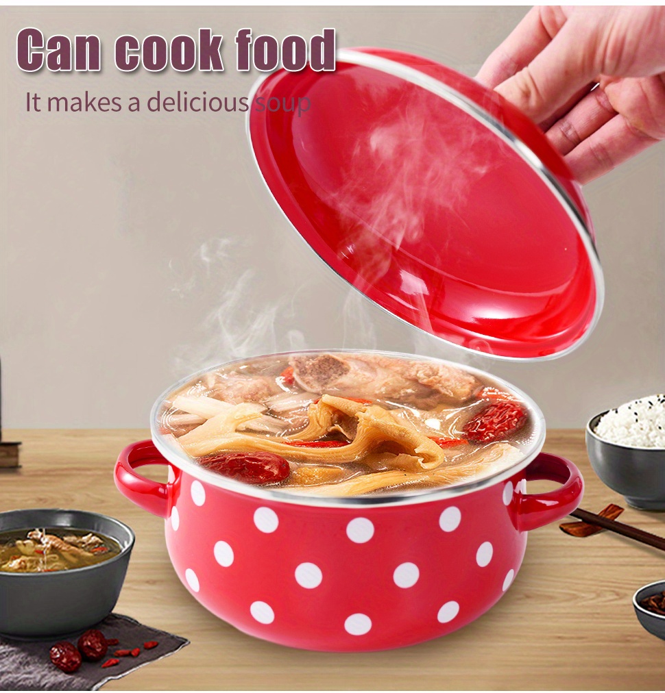 3pcs enamel pot soup pot stew pot boiling pot   kitchen supplies pots kitchenware gas electric stove   universal microwave oven prohibited details 3