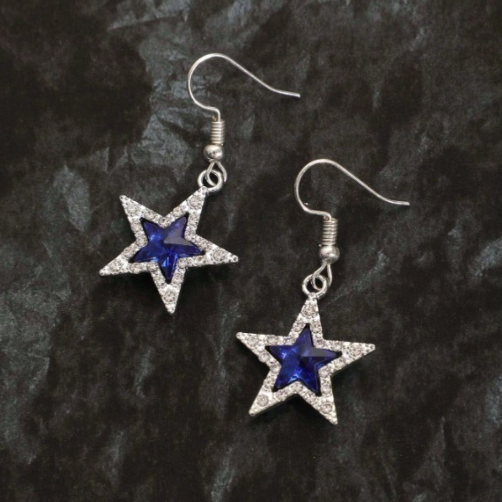 TEMU 1 Pair, Fashionable Gothic Star-shaped Pendant Earrings, Ladies' Accessories, For Your Girlfriend