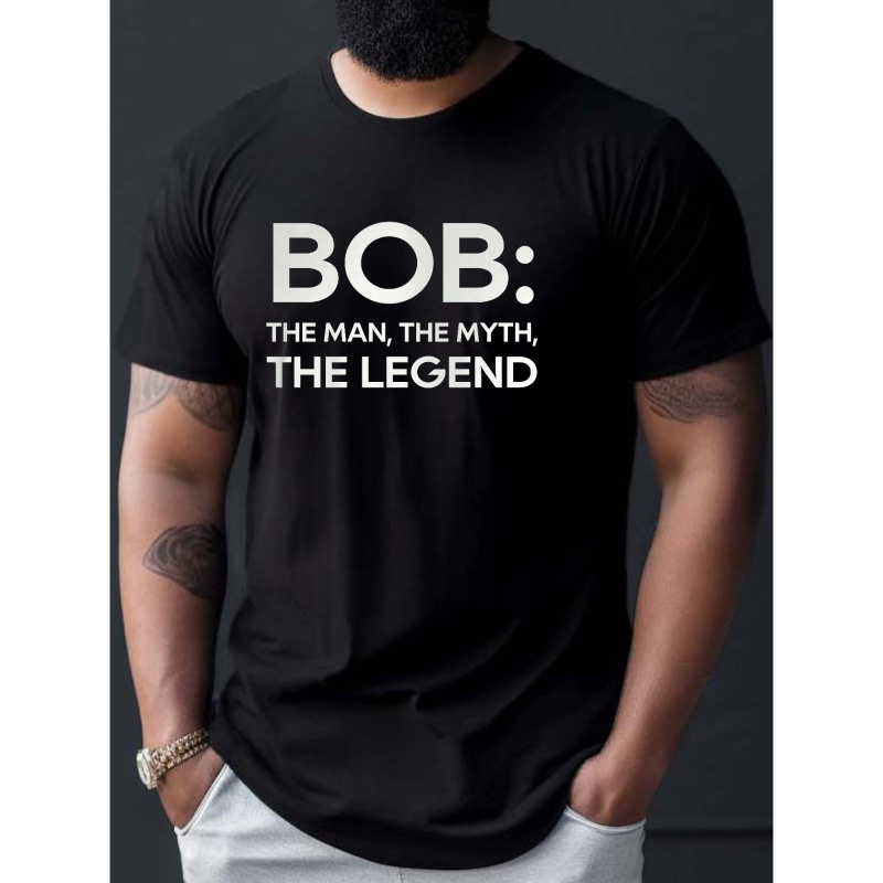

Bob Man Myth Legend Print Men's T-shirt, Casual Short Sleeve Comfortable Versatile Tee Tops For Summer