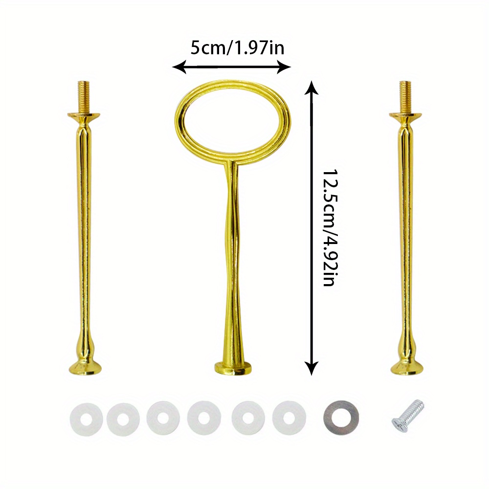 TEMU Alloy European Style Birthday Party Wedding Oval Three-layer Fruit Plate Holder Dessert Holder Cake Holder Hardware Accessories Holder
