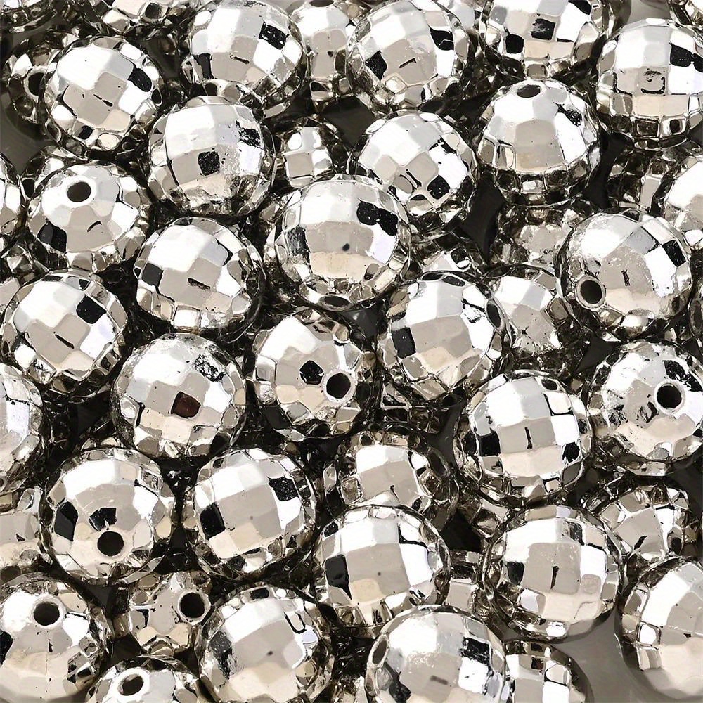 

20/30/50/100pcs Vintage Disco Cute Silvery Reflective Mirror Round Beads For Jewelry Making Diy Special Fashion Bracelet Necklace Earrings Beaded Craft Supplies