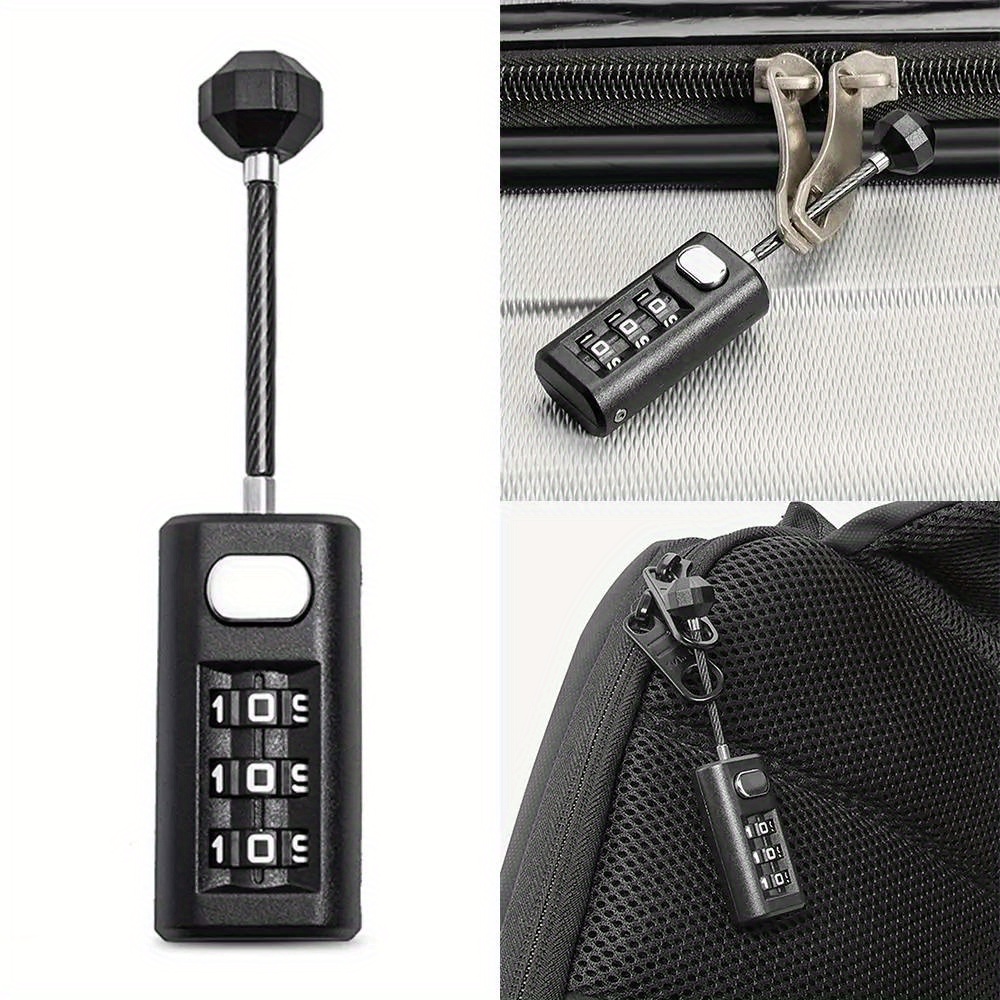 

Mini Lock Resettable Coded Lock Backpack Zipper Lock Luggage Padlock Dormitory Cabinet Lock 3 Digit Password Lock
