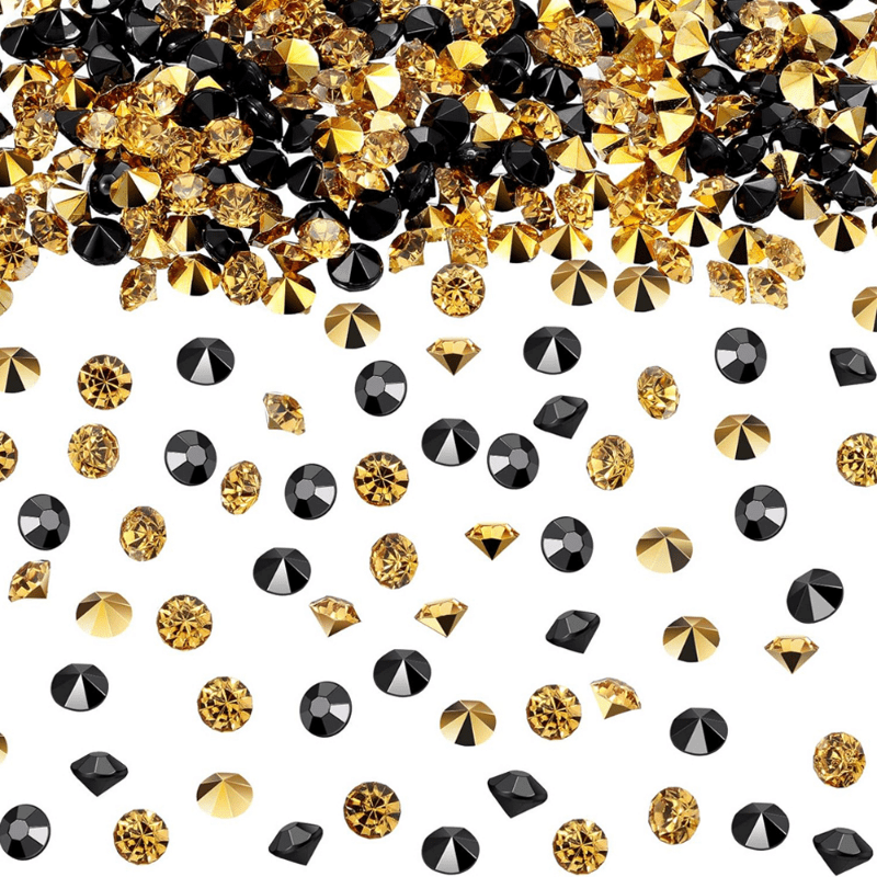

10000pcs Vase Filler, Clear Wedding Tables Scattered Confetti Crystals Acrylic Rhinestones Table Centerpieces Wedding Decorations Bridal Shower Decorations Vases (golden And Black, 4mm)
