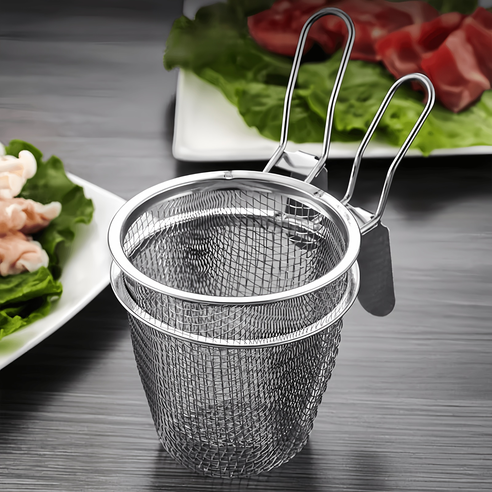 Household Mesh Strainer Fishing Noodles Leakage Net Multi-Function Pasta  Basket Convenient Noodle Basket Home Accessory