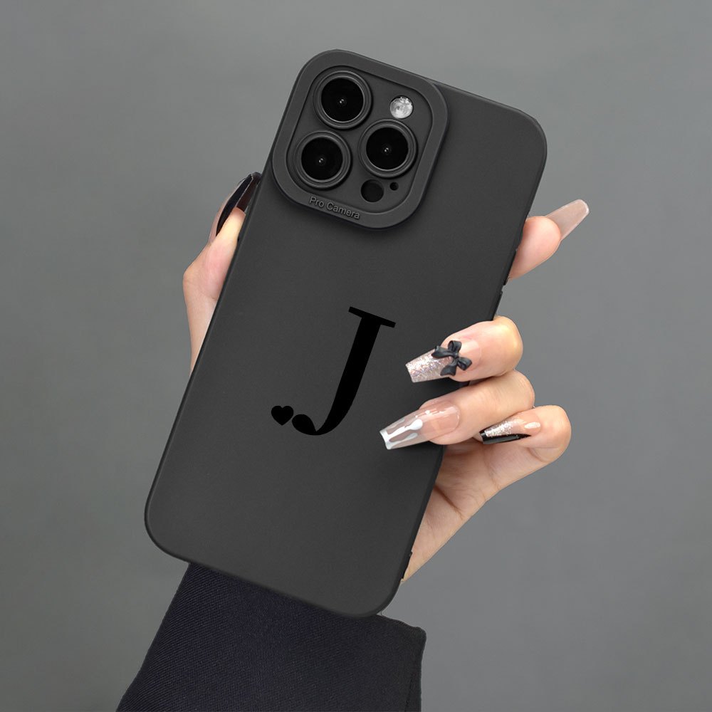 

Letter Pattern Mobile Phone Case Full-body Protection Shockproof Tpu Soft Rubber Case Black For Men Women For Iphone 15 14 13 12 11 Xs Xr X 7 8 Mini Plus Pro Max Se