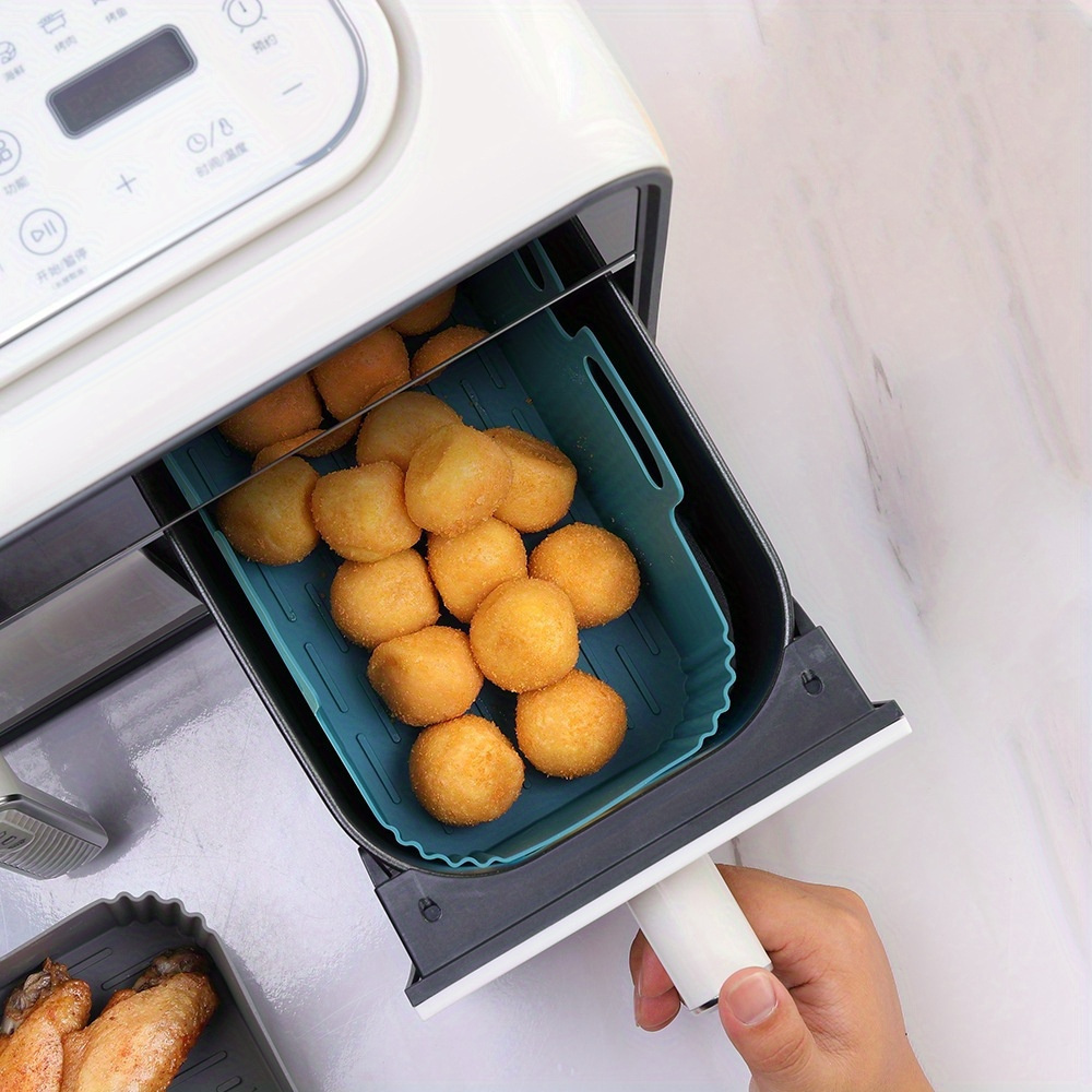 1pc air fryer silicone pot reusable air fryers liners oven baking tray home kitchen air fryer accessories