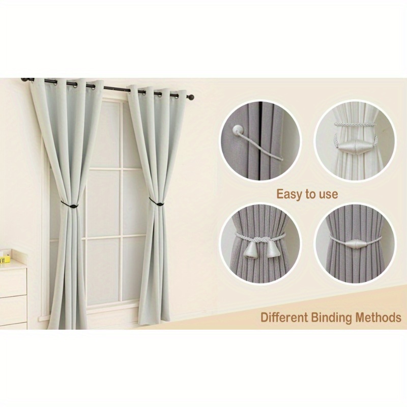 4pcs magnetic curtain tiebacks outdoor rope curtain tiebacks decorative window treatment curtain holdbacks for living room home decor details 4