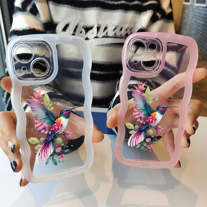 

Wavy Phone Case Beautiful Hummingbird Pattern Clear Phone Cases For Iphone 15 14 13 12 11 Pro Max Plus Xr Perfect Birthday Or Festival Gifts For Teen Boys Girls Friends Students