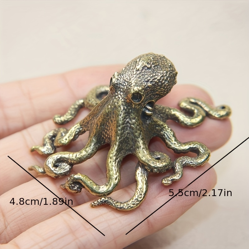 Big Octopus Statue Pure Copper Tea Pet Table Ornament Lucky