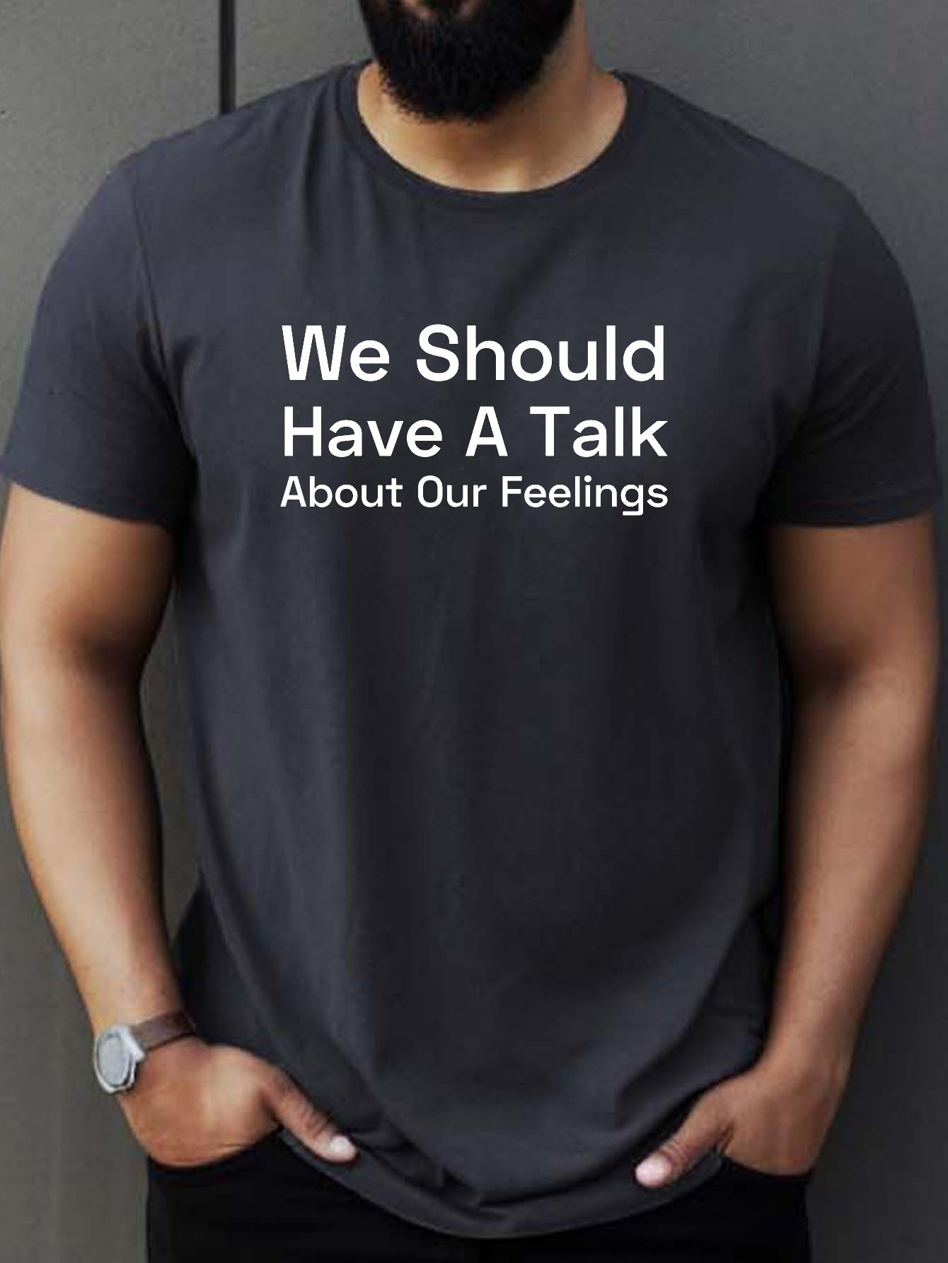 Talk Feelings Print T Shirt Tees Men Casual Short Sleeve T - Temu Australia