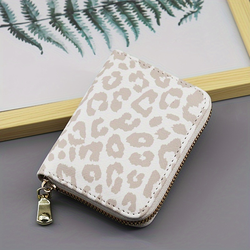 

1pc Chic Leopard Print Wallet - Versatile Storage Zip Closure Coin Purse For Women