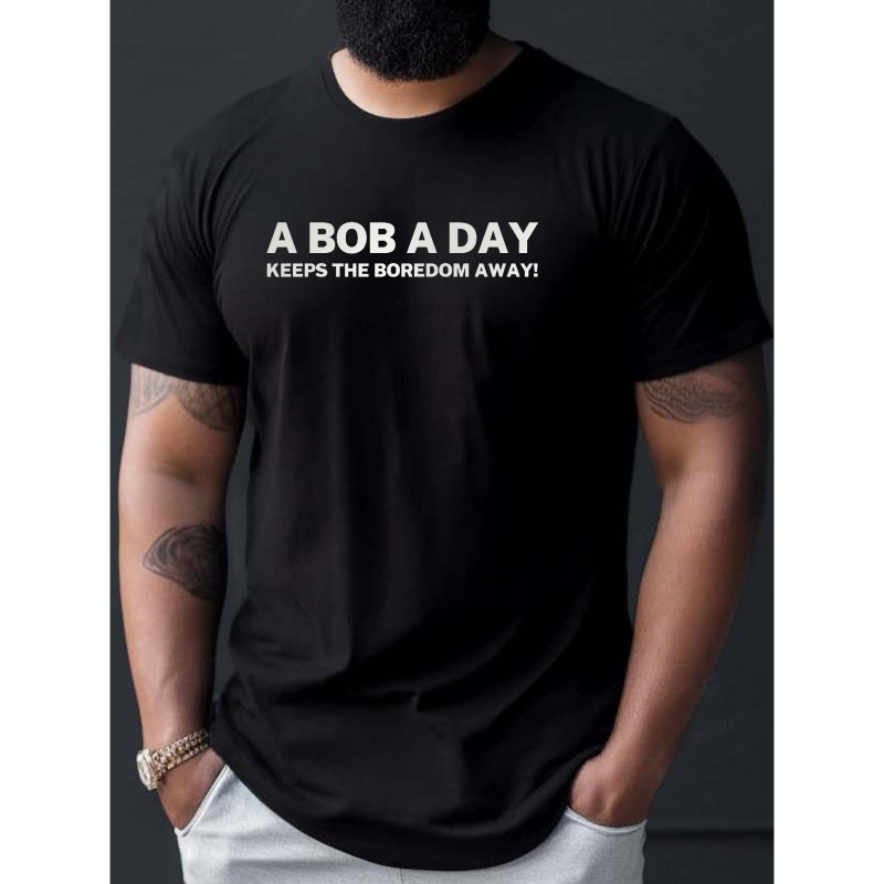 

Bob And Boredom Print T Shirt, Tees For Men, Casual Short Sleeve T-shirt For Summer