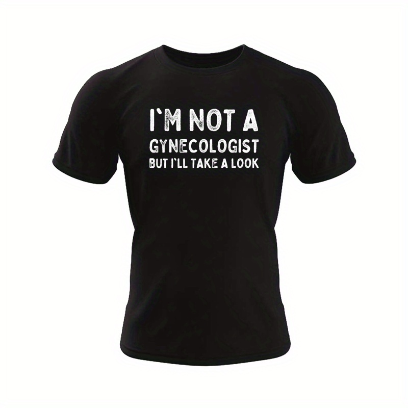 

Gynecologist Print Men's Comfy T-shirt, Casual Short Sleeve Summer Sports Tee Tops