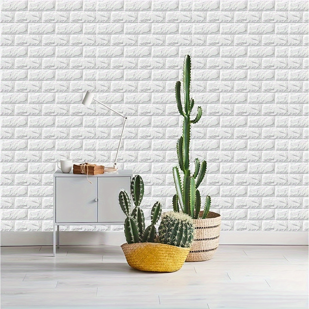 10 20pcs white 3d wall stickers self   pe polyethylene waterproof and mildew proof for   decor in living room bathroom kitchen details 0