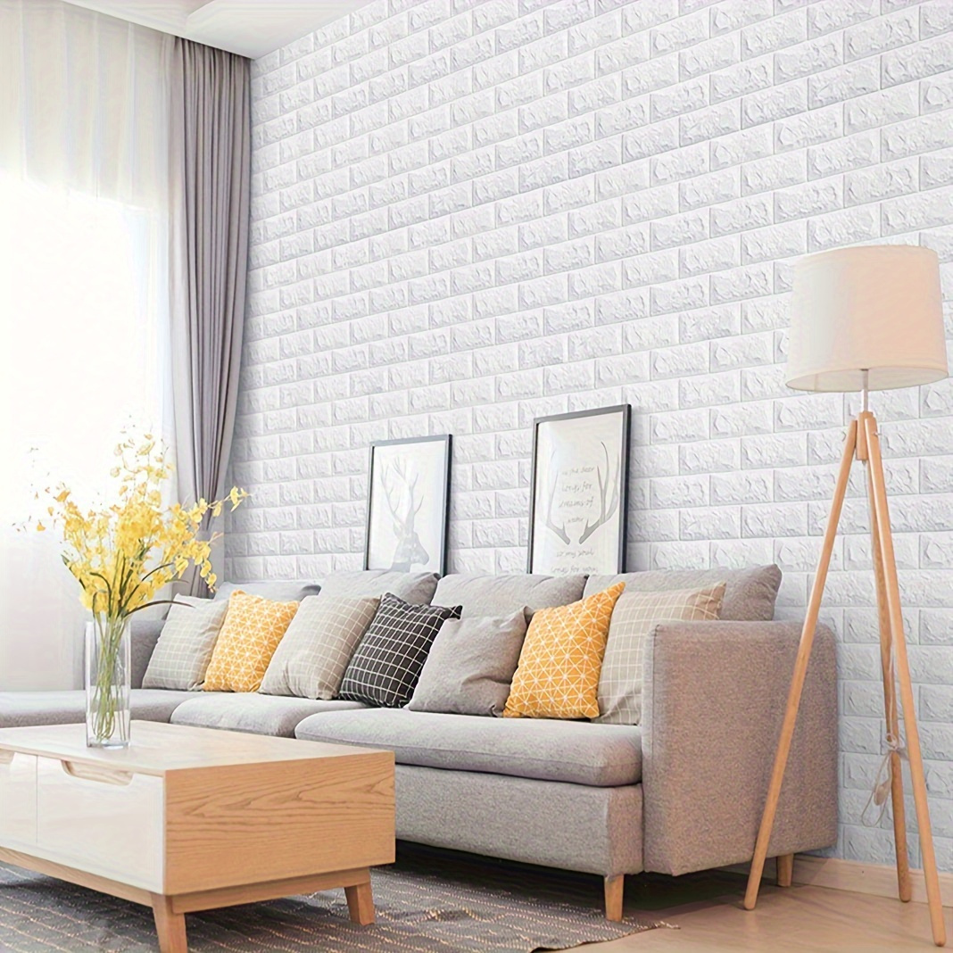 10 20pcs white 3d wall stickers self   pe polyethylene waterproof and mildew proof for   decor in living room bathroom kitchen details 1