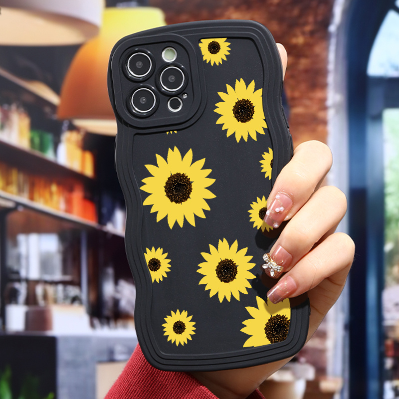 

Luxury Matte Shockproof Sunflower Phone Case For Iphone 11 12 13 14 15 Pro Max For X Xs Max Xr 7 8 Plus Bh7 Shockproof Silicone Pattern Bumper Car Fall Luxury Soft Cases Cover