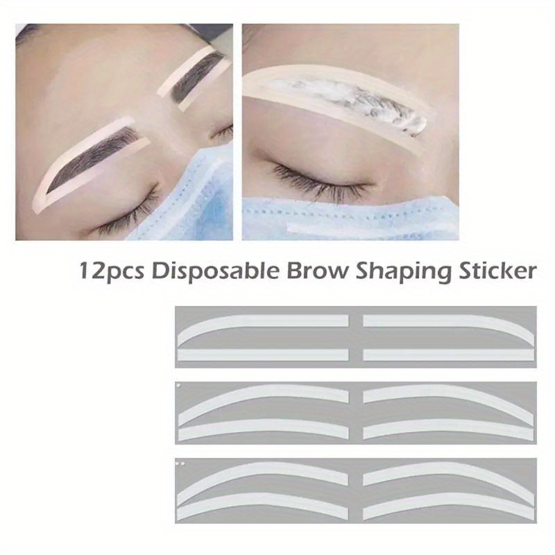 

6 Pairs Disposable Brow Shaping Sticker Drawing Guide Auxiliary Template Microblading Eyebrow Stencil Pmu Makeup Tool Accessories